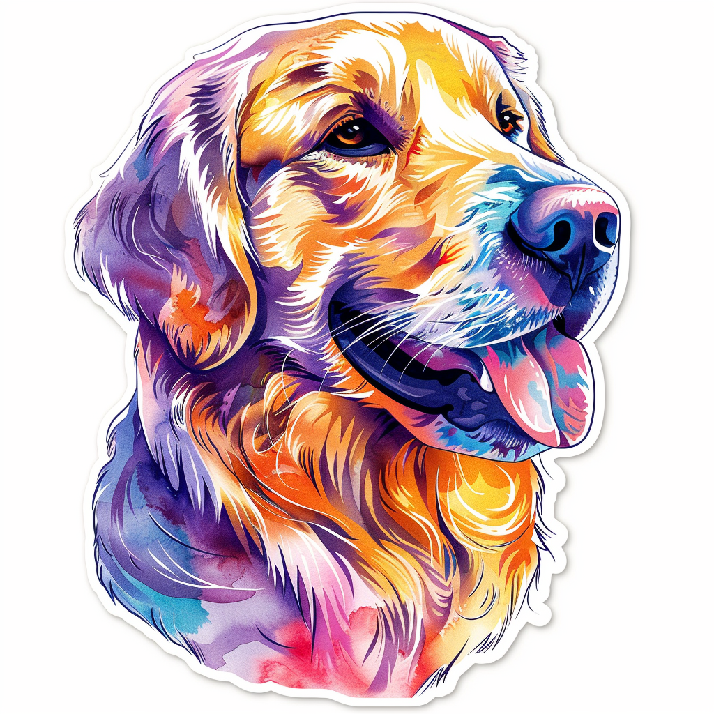 Golden Retriever Dog Vinyl Decal Sticker for Car, Laptop, Tumbler and more # F010554