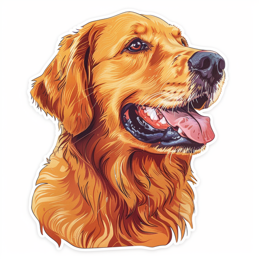 Golden Retriever Dog Vinyl Decal Sticker for Car, Laptop, Tumbler and more # F010486