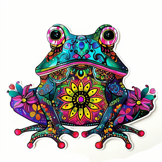Sticker of a Frog majestic Expressive surreal Vinyl Decal Sticker for Car, Laptop, Tumbler and more # F015864