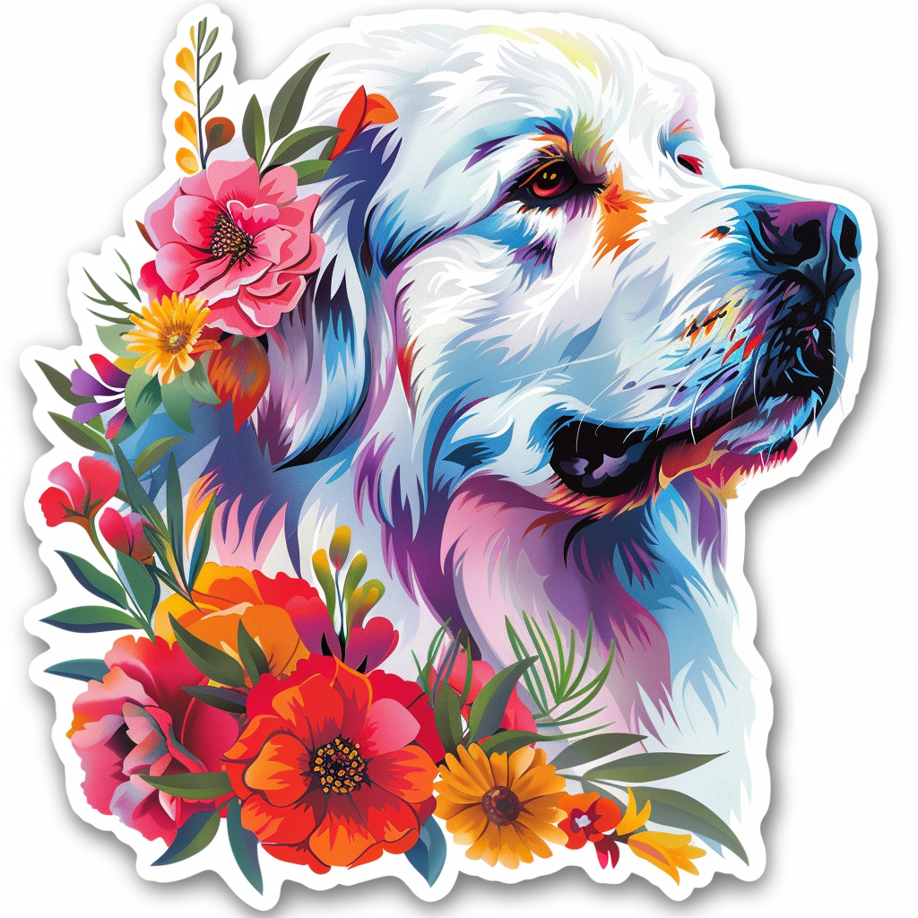 Sticker of Great Pyrenees dog  Vinyl Decal Sticker for Car, Laptop, Tumbler and more # F023590