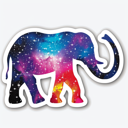 Elephant Expressive surreal Vinyl Decal Sticker for Car, Laptop, Tumbler and more # F022318-4" x 4"