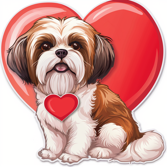 Adorable Shih Tzu Dog Expressive surreal Vinyl Decal Sticker for Car, Laptop, Tumbler and more # F018217