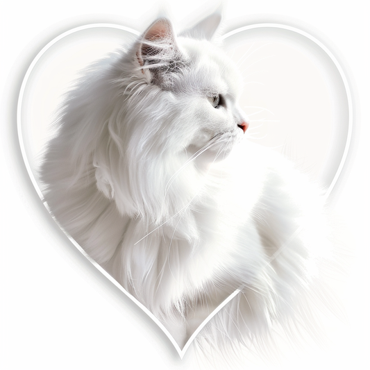 Adorable Turkish Angora Cat  Vinyl Decal Sticker for Car, Laptop, Tumbler and more # F020954-4" x 4"