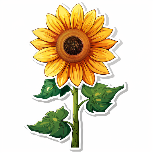 Sunflower flower majestic Expressive surreal Vinyl Decal Sticker for Car, Laptop, Tumbler and more # F023026