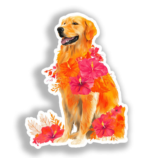 Golden Retriever Dog Vinyl Decal Sticker for Car, Laptop, Tumbler and more # A019564-4" x 4"