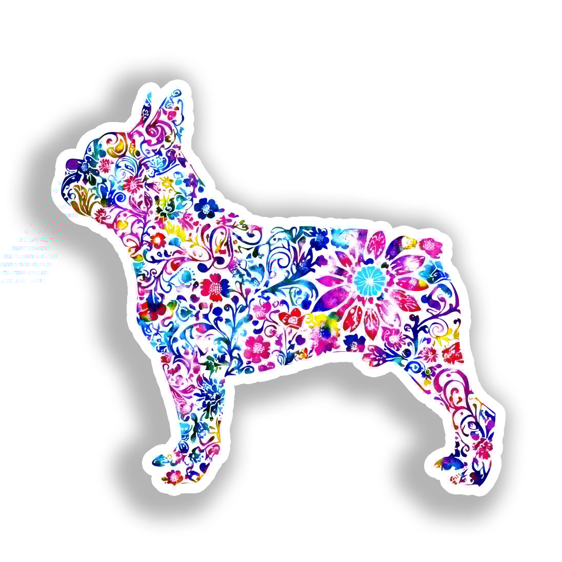 Boston Terrier Dog Vinyl Decal Sticker for Car, Laptop, Tumbler and more # A018977-4" x 4"