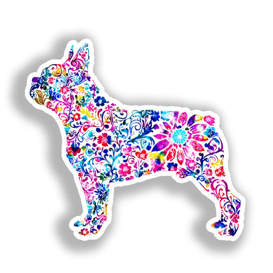 Boston Terrier Dog Vinyl Decal Sticker for Car, Laptop, Tumbler and more # A018977-4" x 4"