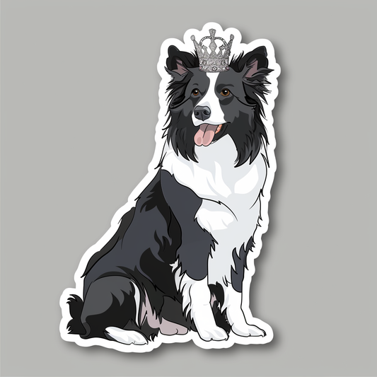Border Collie Dog majestic Expressive surreal Vinyl Decal Sticker for Car, Laptop, Tumbler and more # F021778-4" x 4"