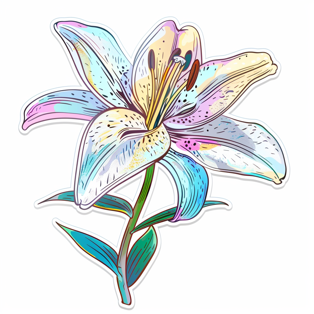 Lily flower majestic Expressive surreal Vinyl Decal Sticker for Car, Laptop, Tumbler and more # F023233