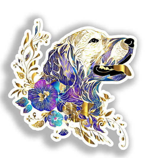 Golden Retriever Dog Vinyl Decal Sticker for Car, Laptop, Tumbler and more # A019546-4" x 4"