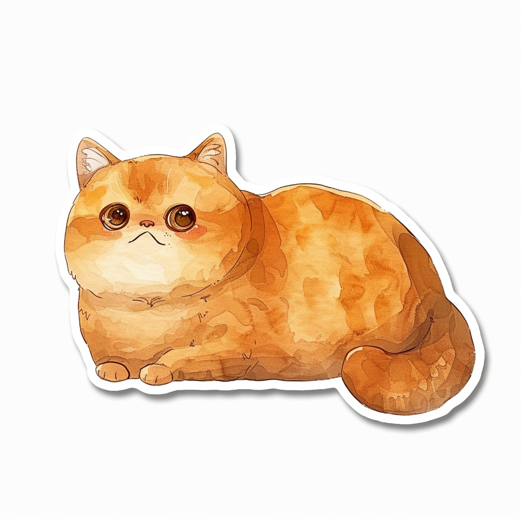 Sticker of a Persian Cat majestic Expressive surreal Vinyl Decal Sticker for Car, Laptop, Tumbler and more # F016369