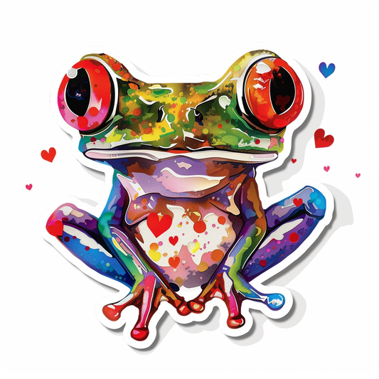 Sticker of a Frog majestic Expressive surreal Vinyl Decal Sticker for Car, Laptop, Tumbler and more # F016620
