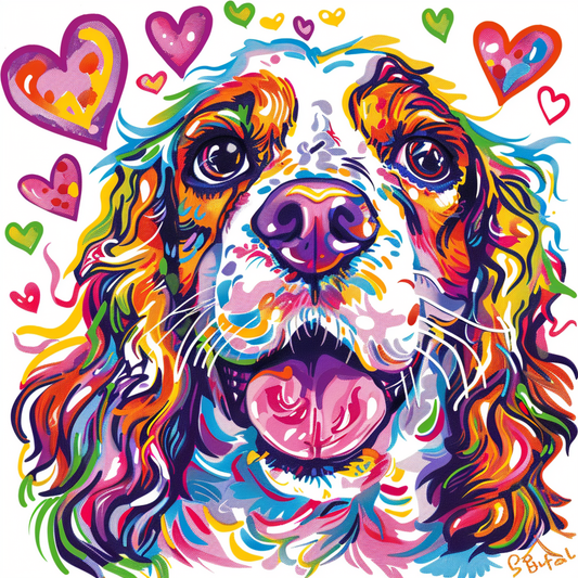 Cocker Spaniel Dog majestic Expressive surreal Vinyl Decal Sticker for Car, Laptop, Tumbler and more # F019923-4" x 4"