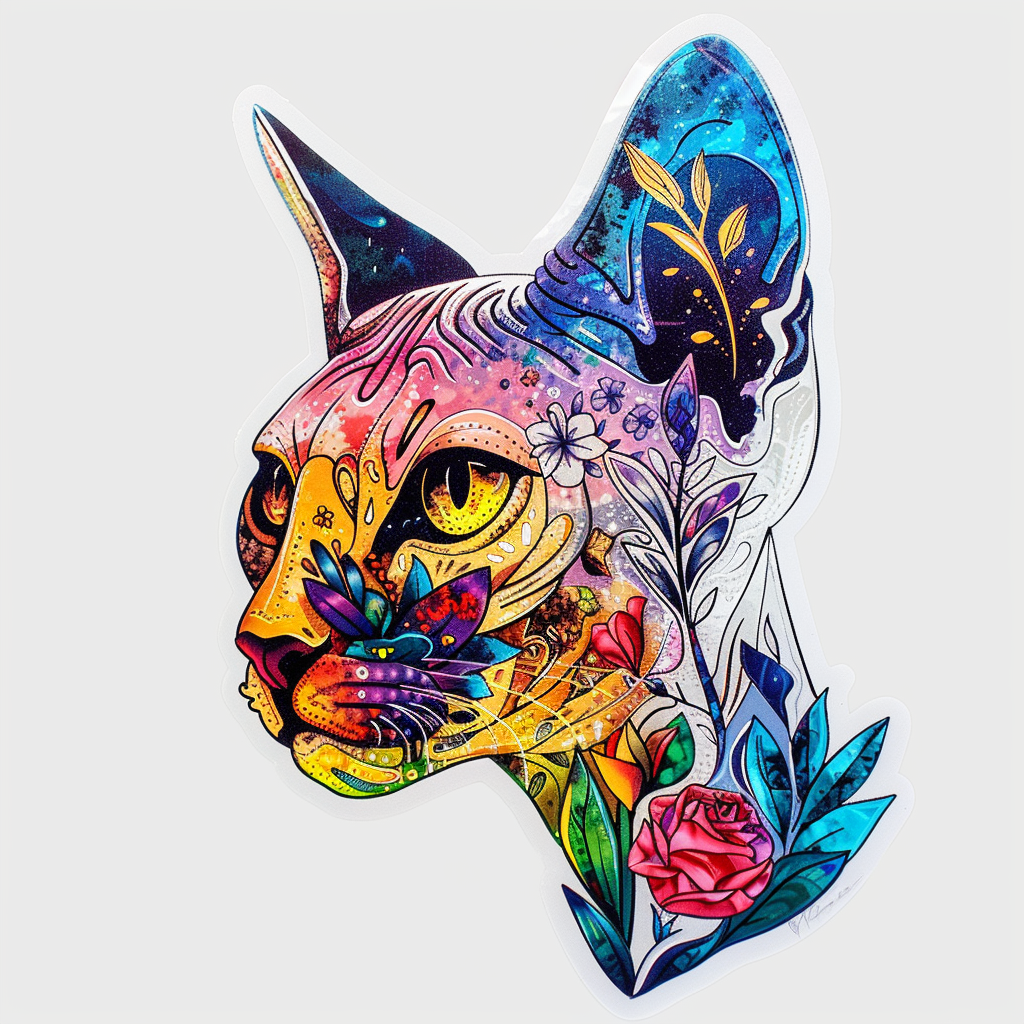 Sphynx Cat Vinyl Decal Sticker for Car, Laptop, Tumbler and more # F010119