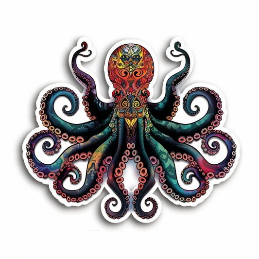 Sticker of an Octopus astronaut majestic Expressive surreal Vinyl Decal Sticker for Car, Laptop, Tumbler and more # F015522