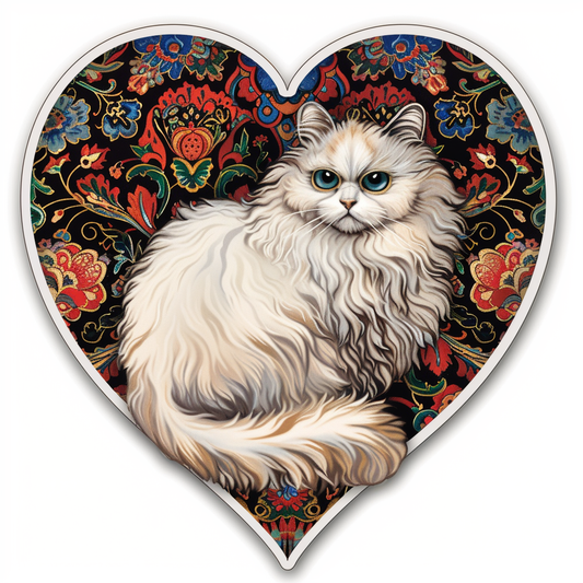 Sticker of a Persian Cat Expressive surreal Vinyl Decal Sticker for Car, Laptop, Tumbler and more # F016311