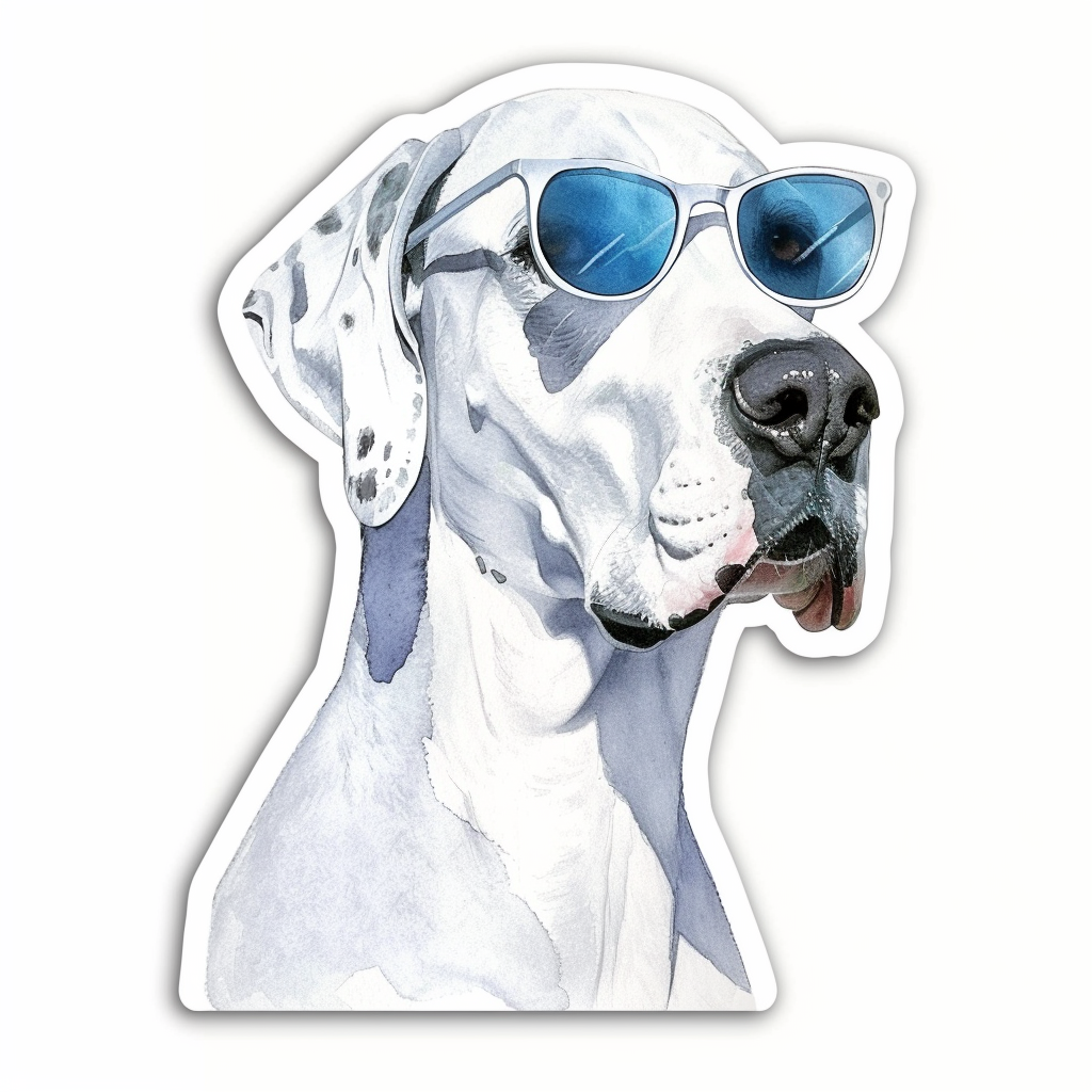 Adorable Great Dane Dog Expressive surreal Vinyl Decal Sticker for Car, Laptop, Tumbler and more # F018111