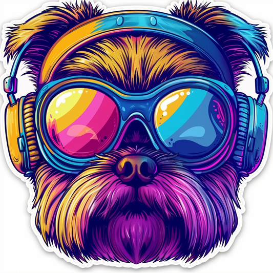 Adorable Shih Tzu Dog Expressive surreal Vinyl Decal Sticker for Car, Laptop, Tumbler and more # F018319