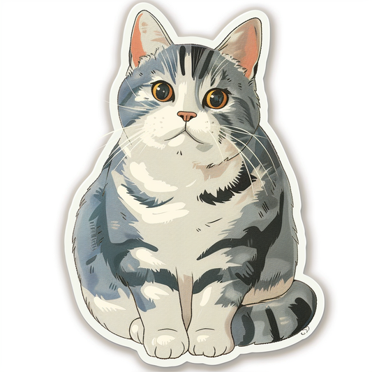 American Shorthair Cat majestic Expressive surreal Vinyl Decal Sticker for Car, Laptop, Tumbler and more # F019919-4" x 4"