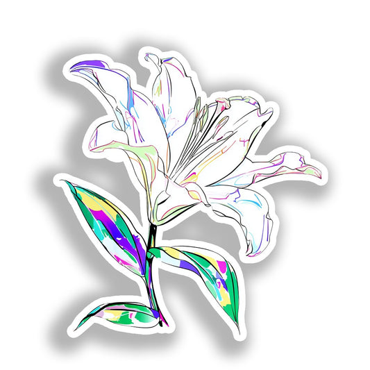 Lily Flower Vinyl Decal Sticker for Car, Laptop, Tumbler and more # A019436-4" x 4"