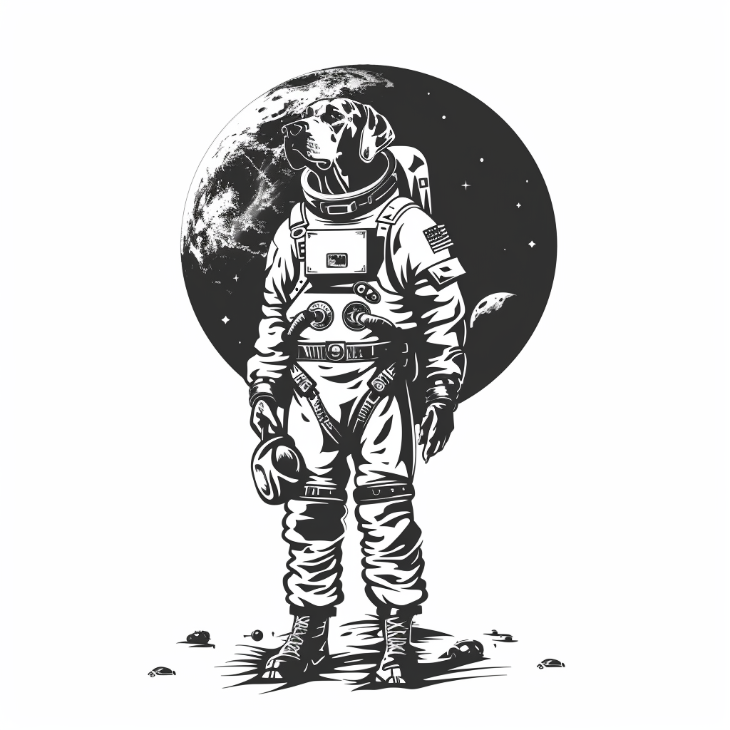 Great Dane Dog astronaut majestic Expressive surreal Vinyl Decal Sticker for Car, Laptop, Tumbler and more # F017842