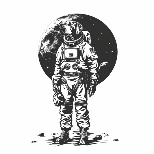 Great Dane Dog astronaut majestic Expressive surreal Vinyl Decal Sticker for Car, Laptop, Tumbler and more # F017842