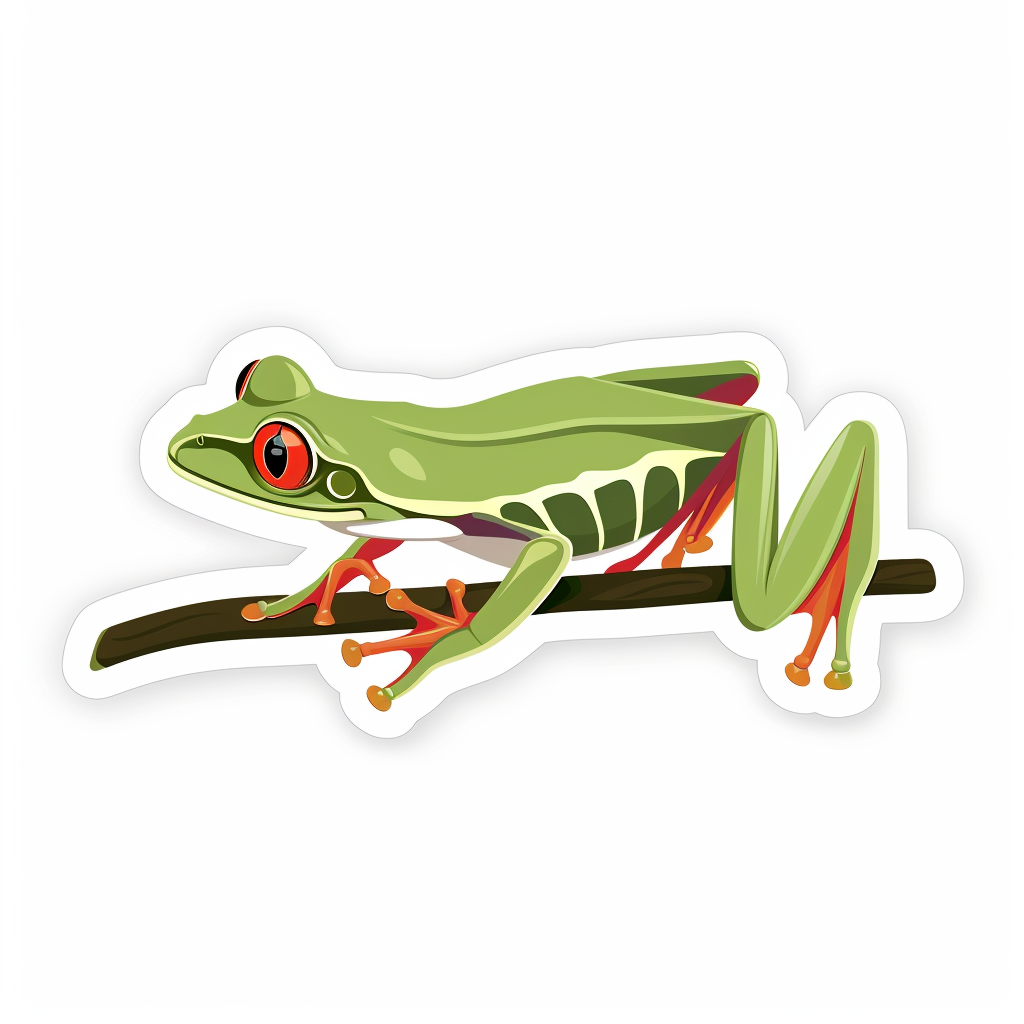 Sticker of a Frog majestic Expressive surreal Vinyl Decal Sticker for Car, Laptop, Tumbler and more # F015857