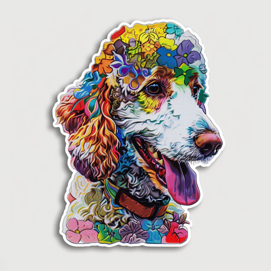Poodle Dog floral Vinyl Decal Sticker for Car, Laptop, Tumbler and more # F012567
