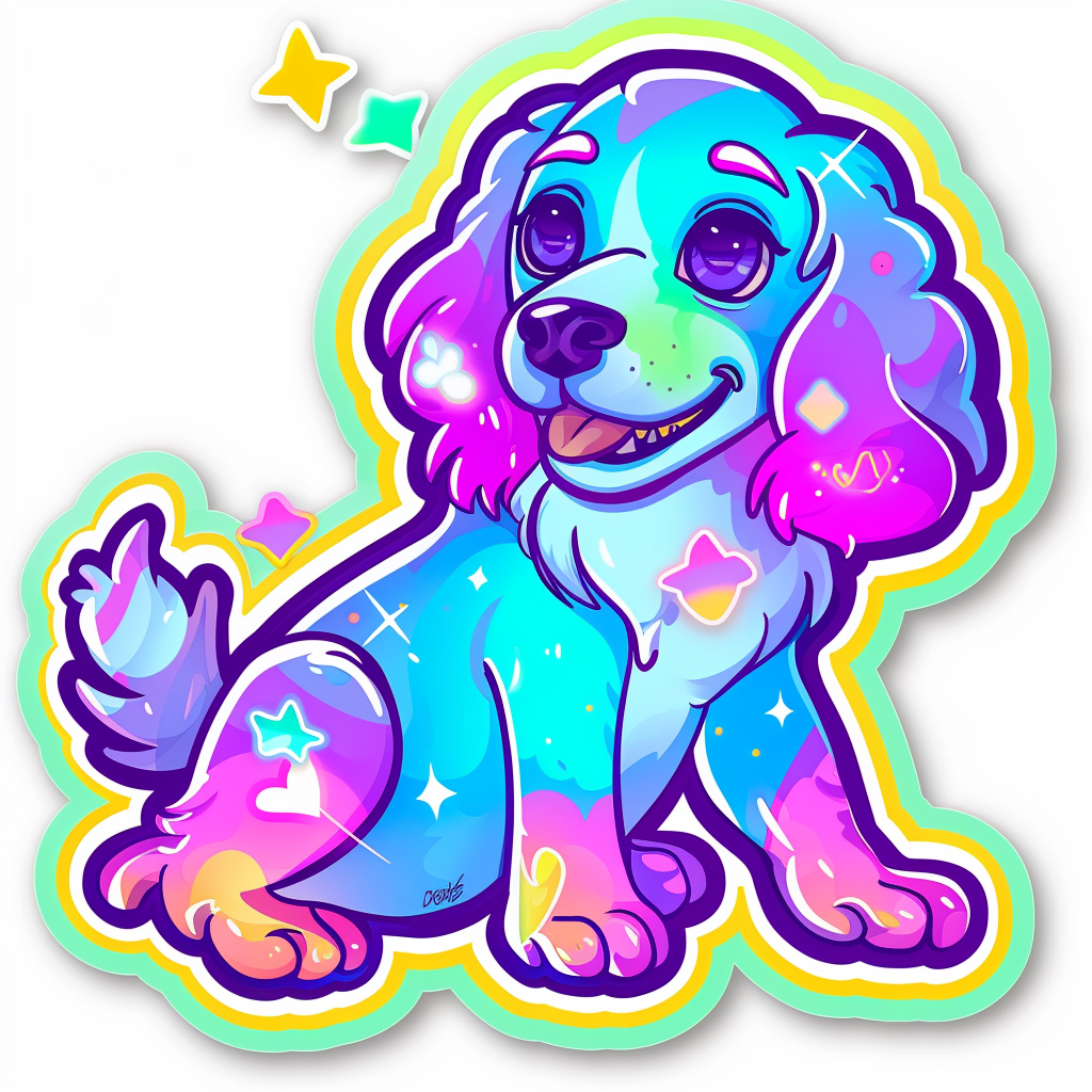 Cocker Spaniel Dog majestic Expressive surreal Vinyl Decal Sticker for Car, Laptop, Tumbler and more # F019953-4" x 4"