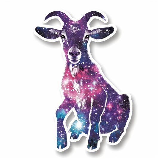 Goat majestic Expressive surreal Vinyl Decal Sticker for Car, Laptop, Tumbler and more # F020656-4" x 4"