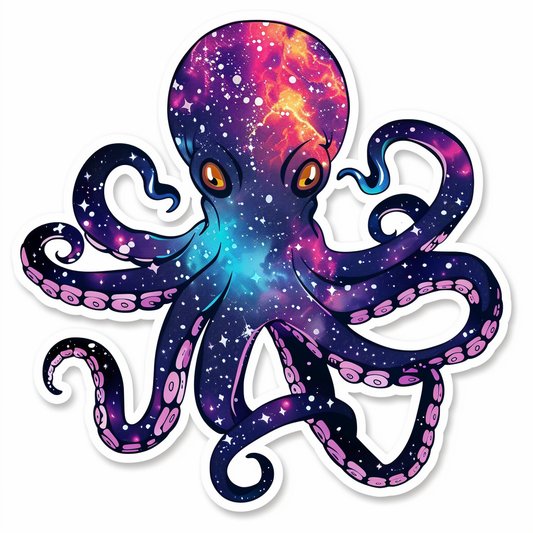 Sticker of a Octopus galaxy majestic Expressive surreal Vinyl Decal Sticker for Car, Laptop, Tumbler and more # F015597
