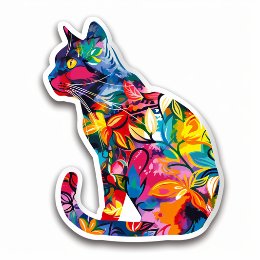 American Shorthair Cat majestic Expressive surreal Vinyl Decal Sticker for Car, Laptop, Tumbler and more # F019879-4" x 4"