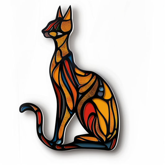 Abyssinian Cat astronaut majestic Expressive surreal Vinyl Decal Sticker for Car, Laptop, Tumbler and more # F021075-4" x 4"