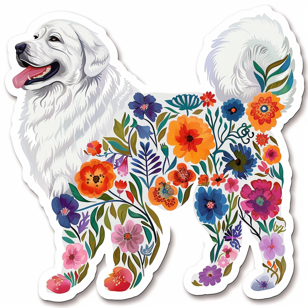 Sticker of Great Pyrenees dog  Vinyl Decal Sticker for Car, Laptop, Tumbler and more # F023575