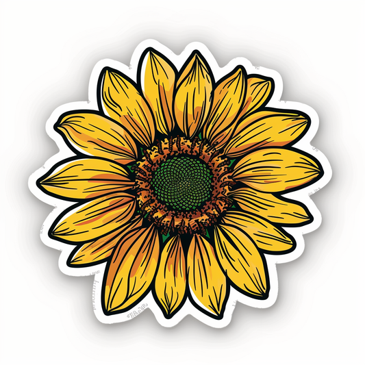 Sunflower flower majestic Expressive surreal Vinyl Decal Sticker for Car, Laptop, Tumbler and more # F022998
