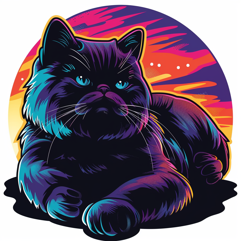 Persian Cat Expressive surreal Vinyl Decal Sticker for Car, Laptop, Tumbler and more # F016501