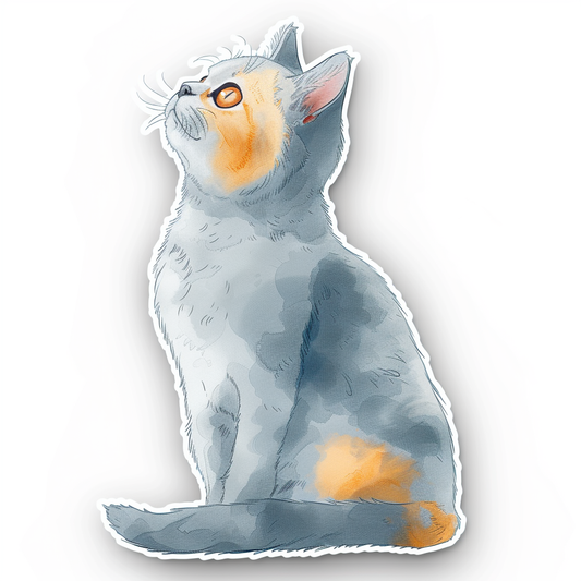 American Shorthair Cat majestic Expressive surreal Vinyl Decal Sticker for Car, Laptop, Tumbler and more # F018677