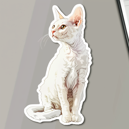 Devon Rex Cat Vinyl Decal Sticker for Car, Laptop, Tumbler and more # F09801