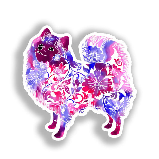 Pomeranian Dog Vinyl Decal Sticker for Car, Laptop, Tumbler and more # A017408-4" x 4"