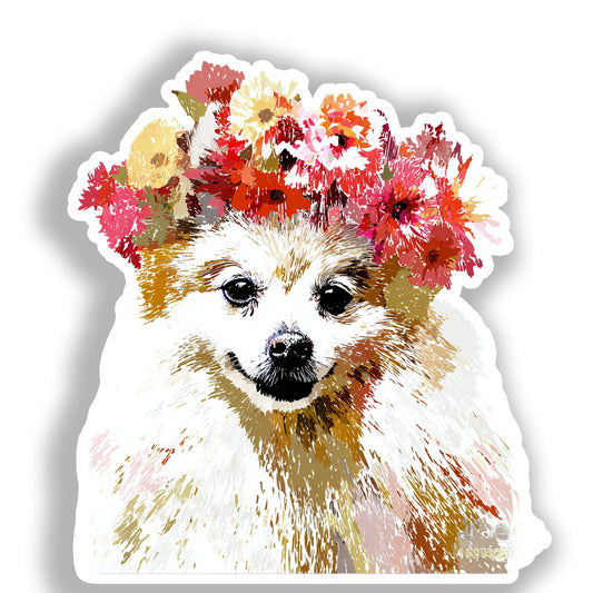 Pomeranian Dog Vinyl Decal Sticker for Car, Laptop, Tumbler and more # A017330-4" x 4"
