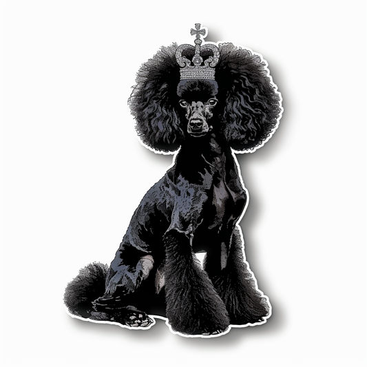 Poodle Dog crowned Vinyl Decal Sticker for Car, Laptop, Tumbler and more # F012617