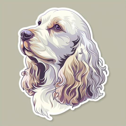 Cocker Spaniel Dog majestic Expressive surreal Vinyl Decal Sticker for Car, Laptop, Tumbler and more # F020201-4" x 4"