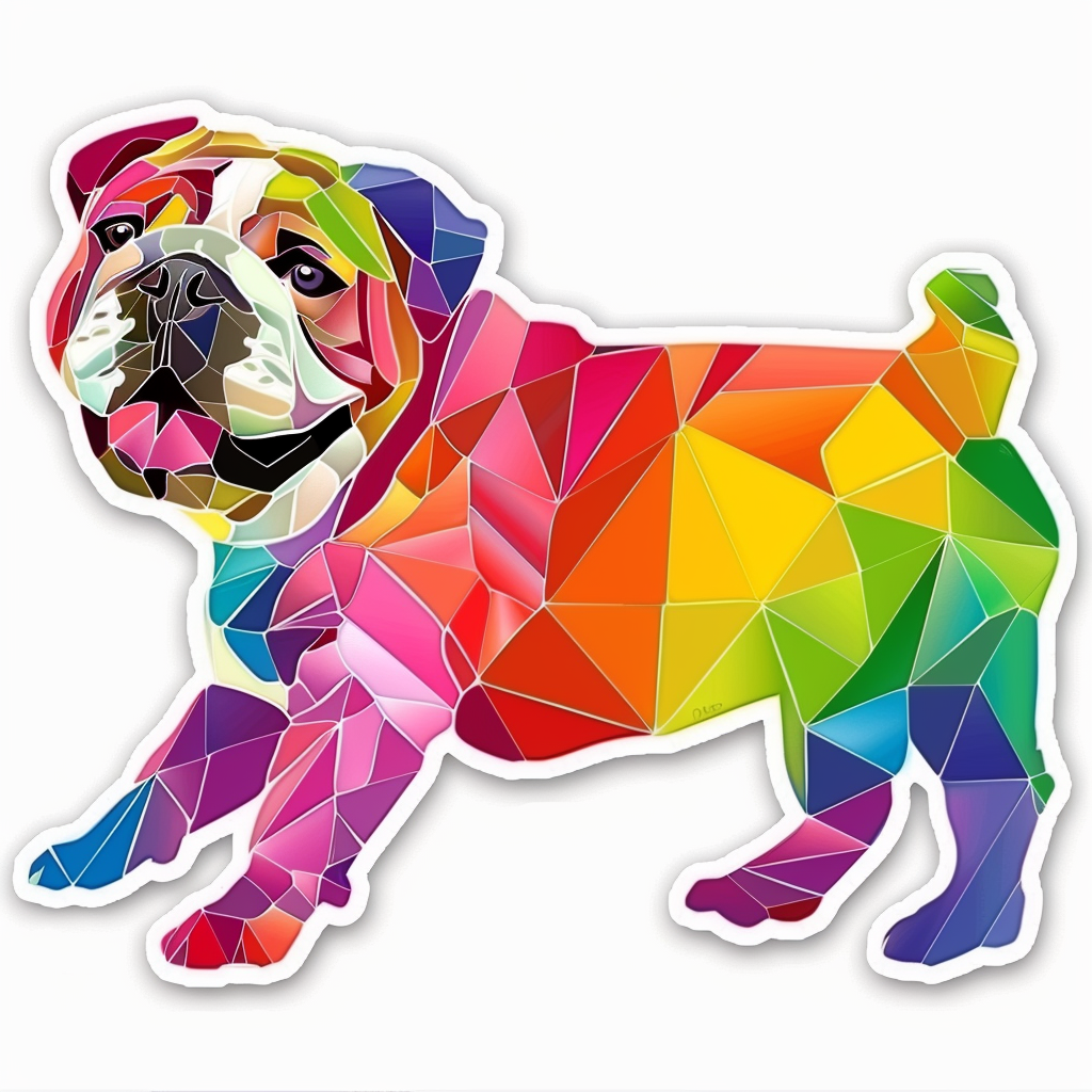 Bulldog Dog majestic Expressive surreal Vinyl Decal Sticker for Car, Laptop, Tumbler and more # F017562