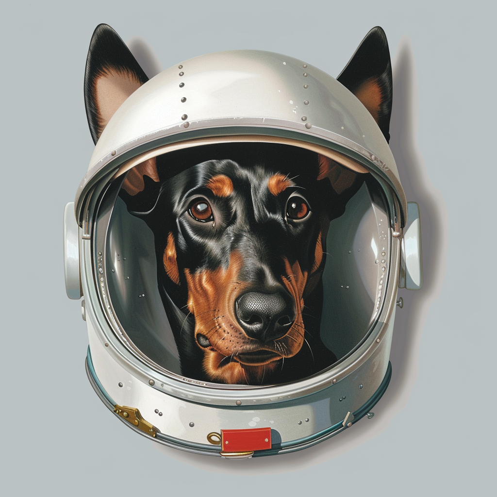 Sticker of a Cute and Adorable Doberman Pinscher Expressive surreal Vinyl Decal Sticker for Car, Laptop, Tumbler and more # F019282