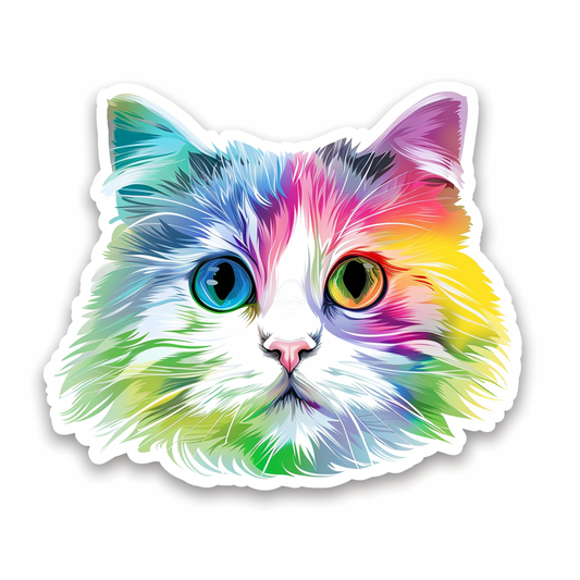 Adorable Turkish Angora Cat  Vinyl Decal Sticker for Car, Laptop, Tumbler and more # F020908-4" x 4"