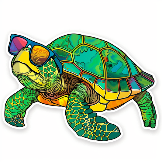 Sticker of a turtle majestic Expressive surreal Vinyl Decal Sticker for Car, Laptop, Tumbler and more # F021973