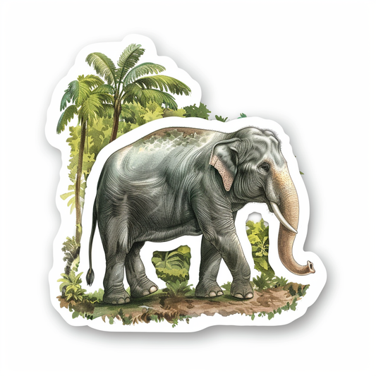 Elephant Expressive surreal Vinyl Decal Sticker for Car, Laptop, Tumbler and more # F022189-4" x 4"