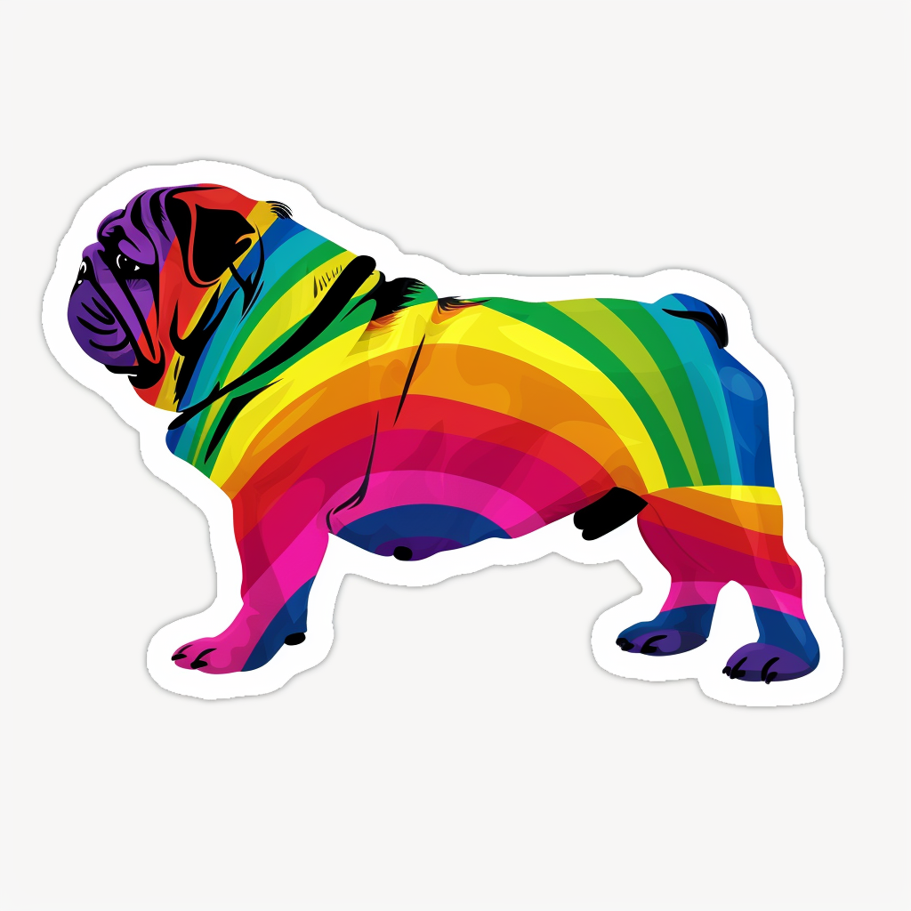 Bulldog Dog majestic Expressive surreal Vinyl Decal Sticker for Car, Laptop, Tumbler and more # F017574