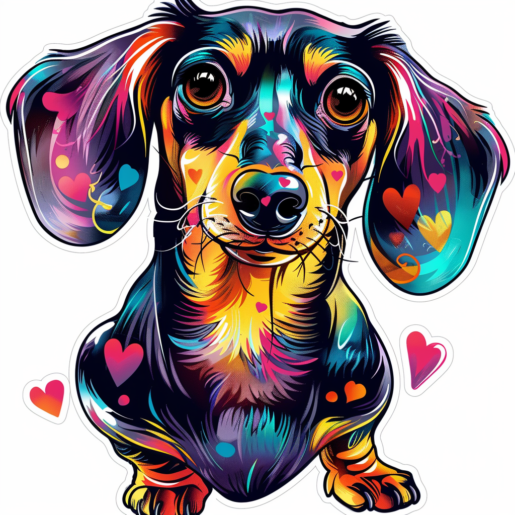 Dachshund Dog Heartcore Vinyl Decal Sticker for Car, Laptop, Tumbler and more # F012838