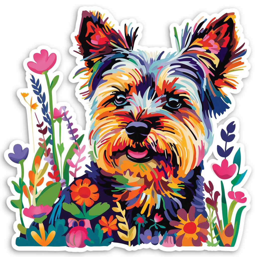 Yorkshire Terrier Dog Vinyl Decal Sticker for Car, Laptop, Tumbler and more # F07446